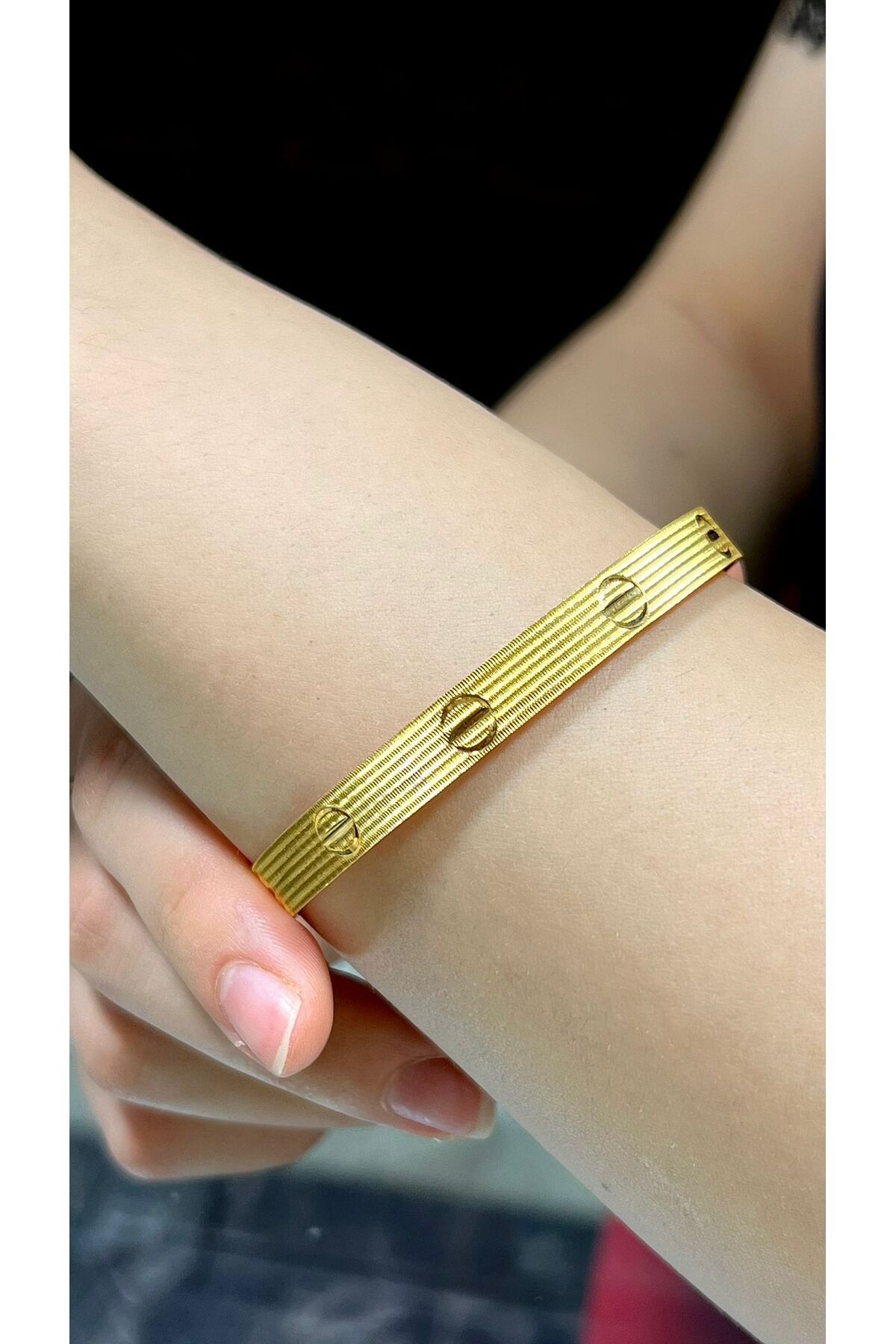 15 gr (Gram) Trabzon Vida Desenli Kibrit Çöpü Bilezik 22 Ayar Altın