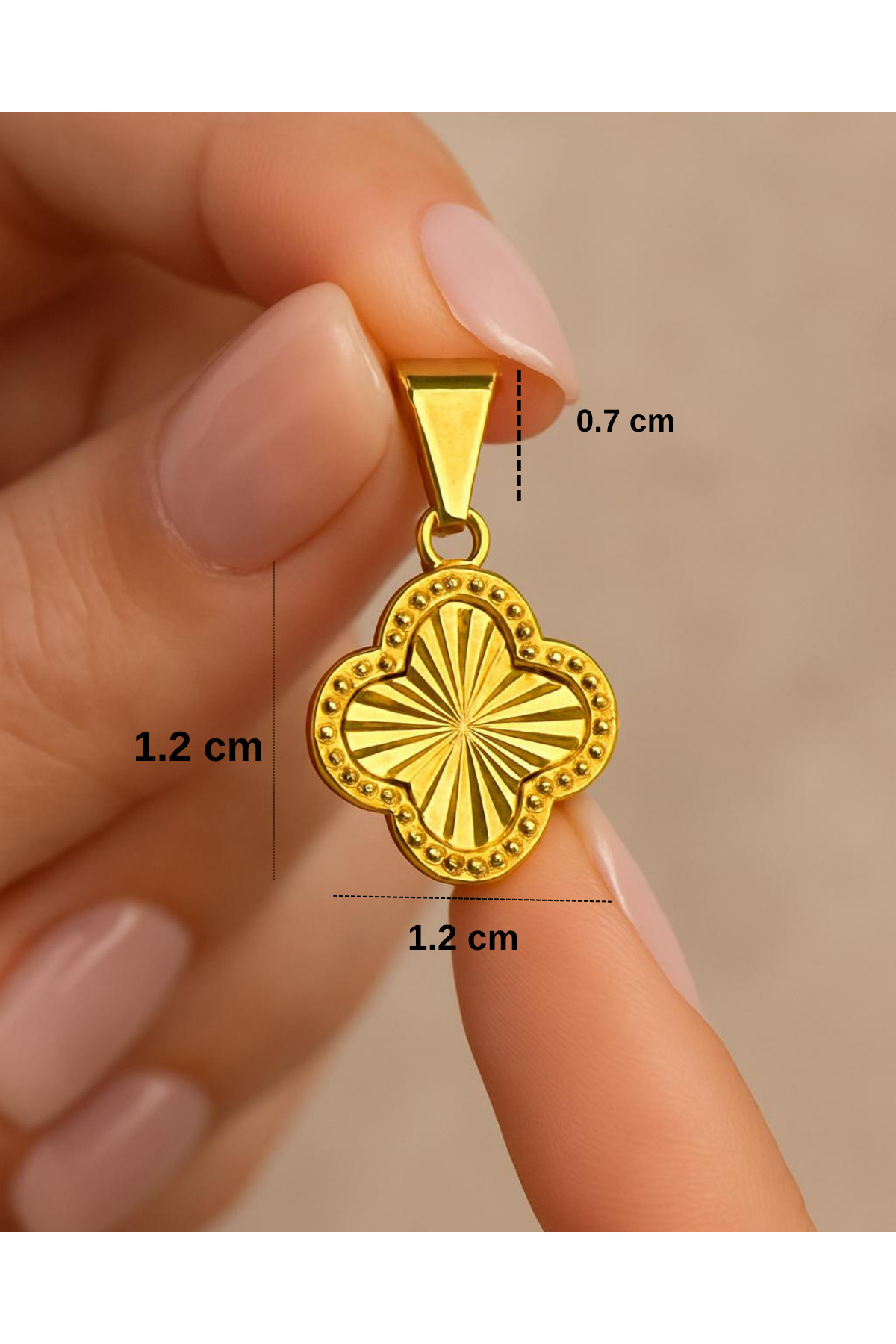 1.60 gr (GRAM) Yonca Kolye Ucu 22 Ayar Altın