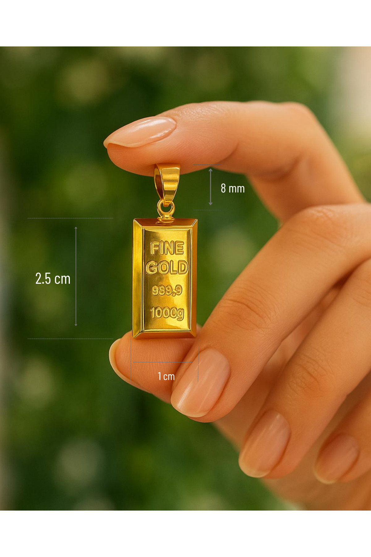 3.20 gr (GRAM) Külçe Kolye Ucu 22 Ayar Altın