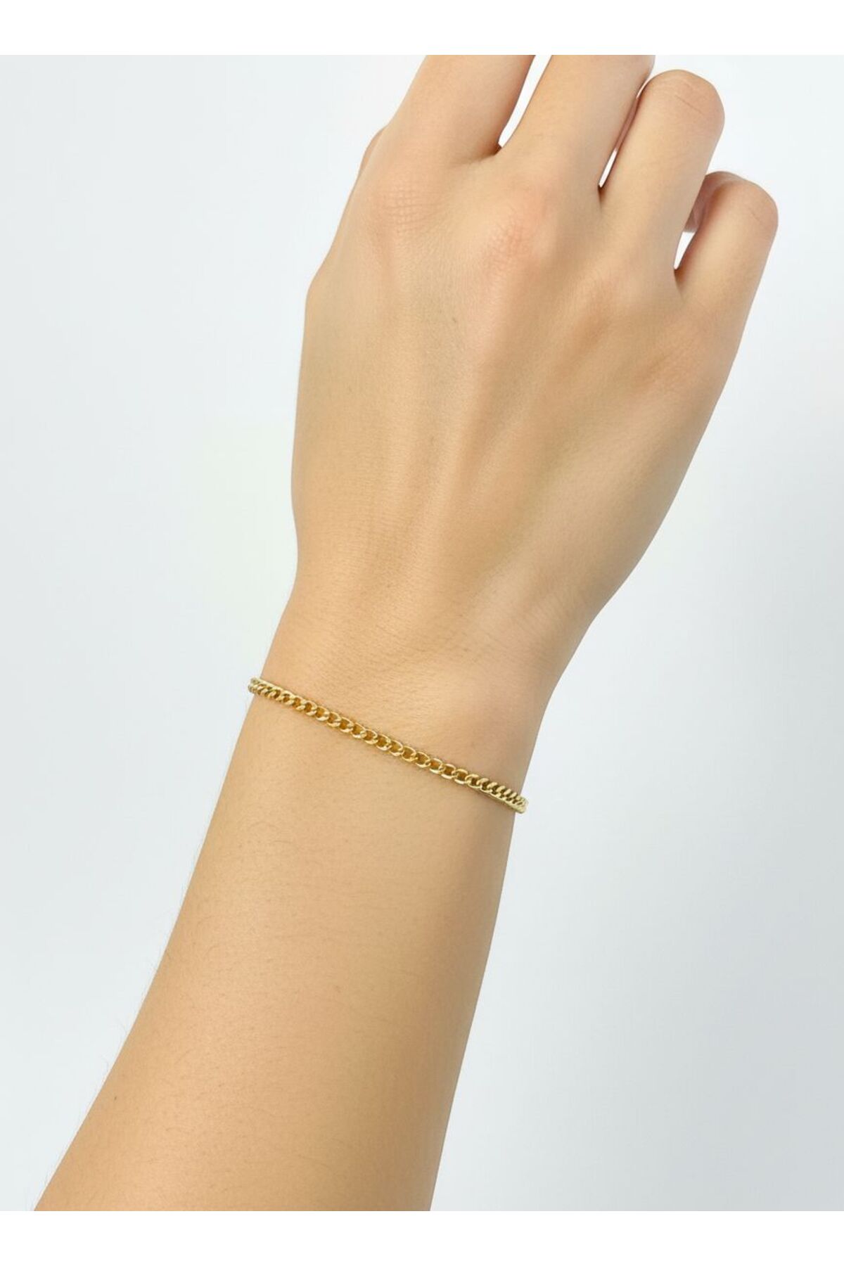 2,50 gr (GRAM) Gurmet Bileklik künye 14 Ayar Altın Unisex (yeşil-sarı-beyaz-rose)