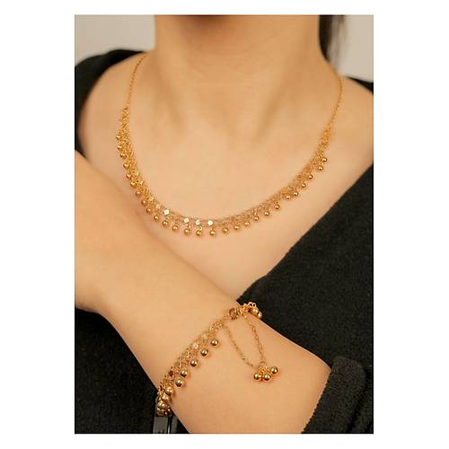 18 gr (GRAM) Altn Kini Set (KOLYE-KNYE) 14 Ayar Altn