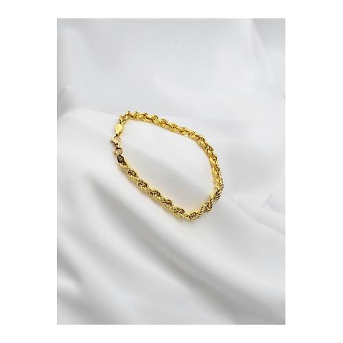 3.30 gr (GRAM) Burgu Halat Bileklik Knye Unisex 14 Ayar Altn 5 mm