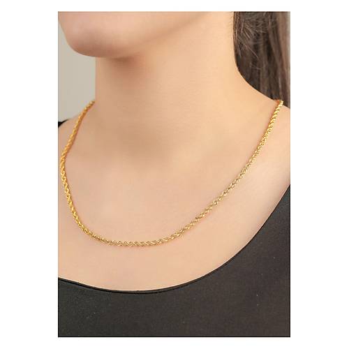 5 gr (GRAM) Singapur Halat Zincir Kolye 22 Ayar Altn 60 Cm