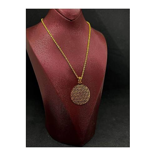 9 gr (Gram) Oval Kalemli Kolye 22 Ayar Altn