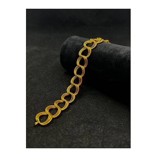 7 Gr(GRAM) 3 Halkal Samanyolu Bileklik 14 Ayar Altn