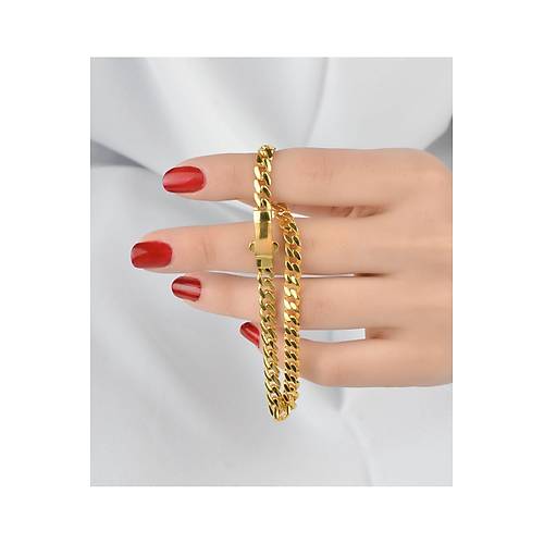 6 (GRAM)5 Mm Italyan Gurmet Bileklik Knye 14 Ayar Altn (YEL-ROSE-SARI-BEYAZ)