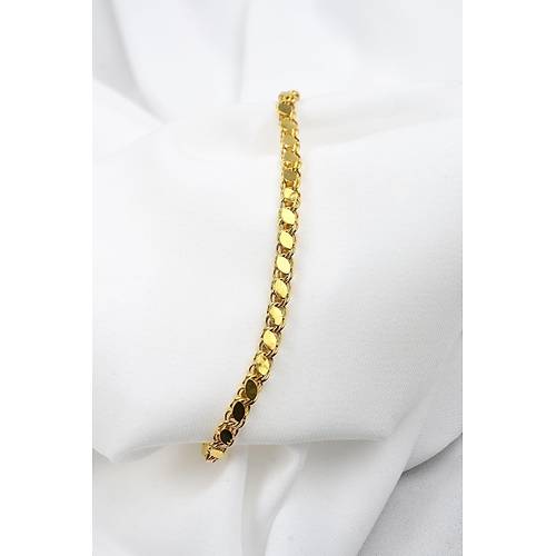 ( 2.10 Gr)pullu Halep Orta Kaln Bileklik Knye 3.5 Mm 14 Ayar Altn