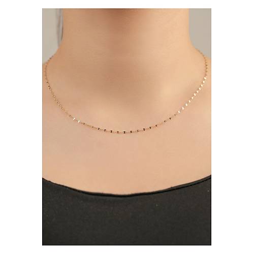 1,30 gr (gram)  Aynal Kolye Zincir 50 cm  14 Ayar Altn