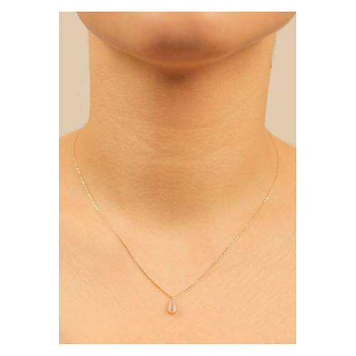 1,40  gr (gram)   Damla Opal Tal  Kolye  45 cm 14 Ayar Altn