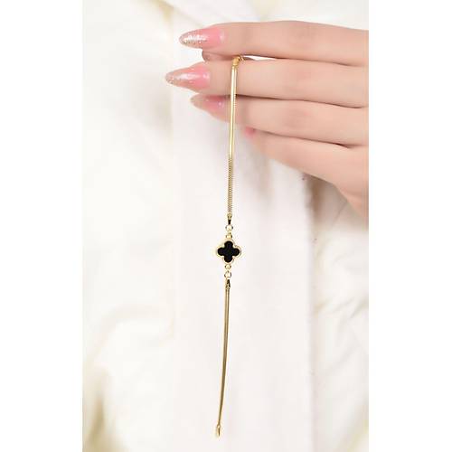 4.20 gr (Gram) Balk Srt Siyah Tal Yonca 14 Ayar Altn (rose-sar-yeil-beyaz)