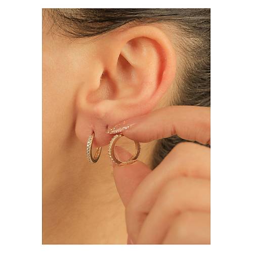 2  Gr (gram) Tal Halka Kpe Gizli Kilit  15   mm 14 Ayar Altn