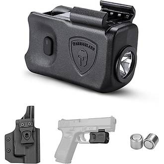 WARRIORLAND SL-1 Mini Pistol Light + Kydex Holster (150 Lumen) � Glock 17/19/21/22 Gen 3?5 & G23/32 Gen?4 Uyumlu
