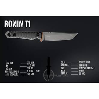 EVA TACTICAL RONIN T1 � N690 �elik Hibrit Taktik B��ak (Tanto & Kydex K�l�fl�)