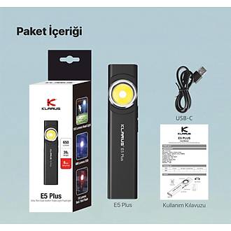 Klarus E5 Plus � Ultra �nce, Manyetik, �arjl� LED Fener