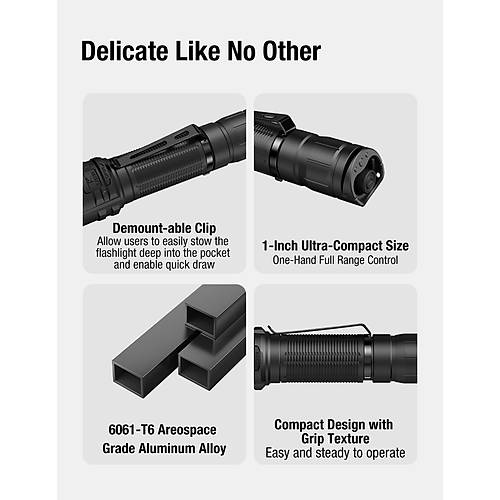 Klarus XT11R -1300 L�men Taktik El Feneri (K�l�f Hediyeli)