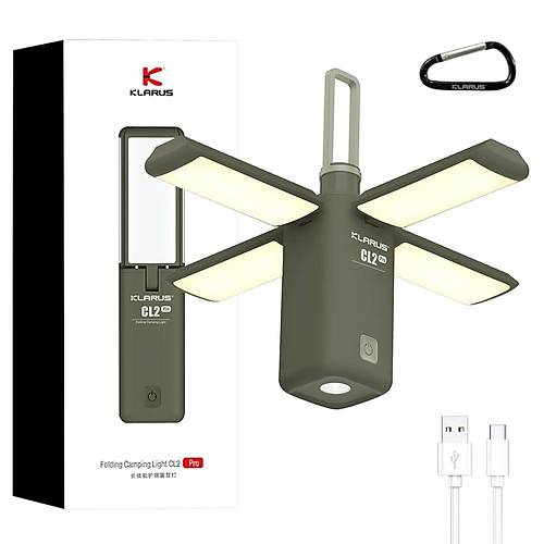 Klarus CL2 Pro 14000 mAh Powerbank Kapasiteli Katlanabilir Kamp Lambas, 360 Aydnlatma (Beyaz)