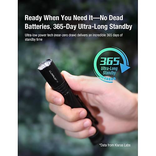 KLARUS P2 1000 Lmen Kalem Tipi EDC Taktik Fener