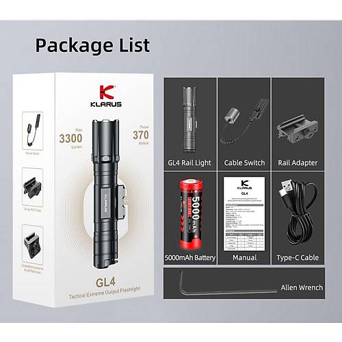Klarus GL4 - Taktik Tfek Feneri