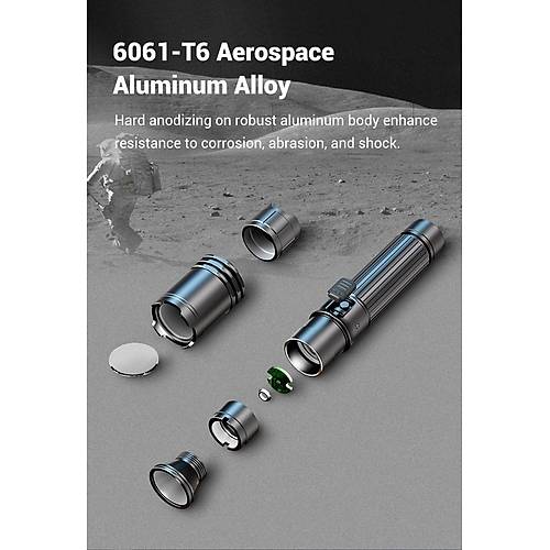 Klarus A1 Pro - 1300 L�men Taktik El Feneri (K�l�f hediyeli)