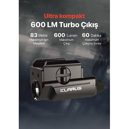 Klarus GL1 Mikro USB arjl Kompakt Taktik Tabanca Feneri