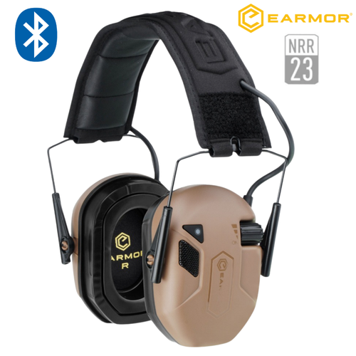 EARMOR M300T Bluetooth Elektronik At Kulakl Kulak Koruma (Cayote Brown) Siyah M300T-BK
