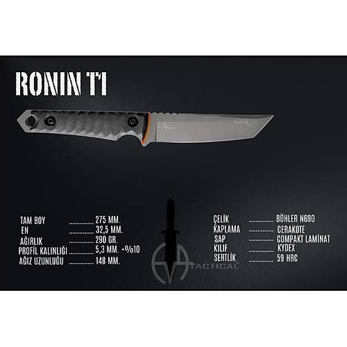 EVA TACTICAL RONIN T1 � N690 �elik Hibrit Taktik B��ak (Tanto & Kydex K�l�fl�)