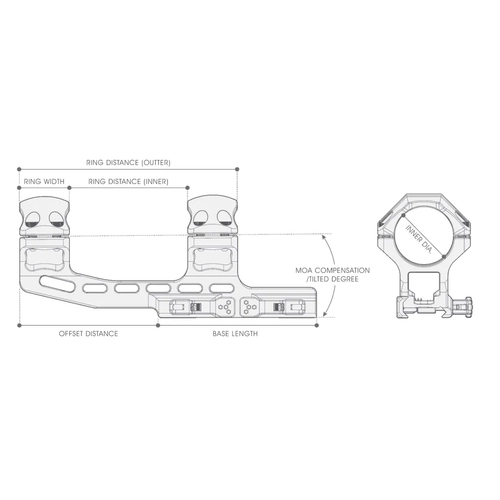 Leapers UTG Accu-Sync QR 30mm 20 MOA Tek Par�a T�fek D�rb�n Aya��