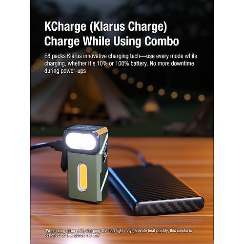 KLARUS E8 Dual-Light EDC El Feneri 1000 lmen