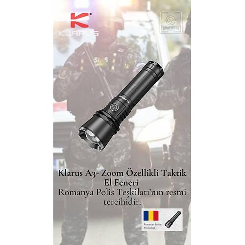 Klarus A3 - Zoom zellikli Taktik El Feneri