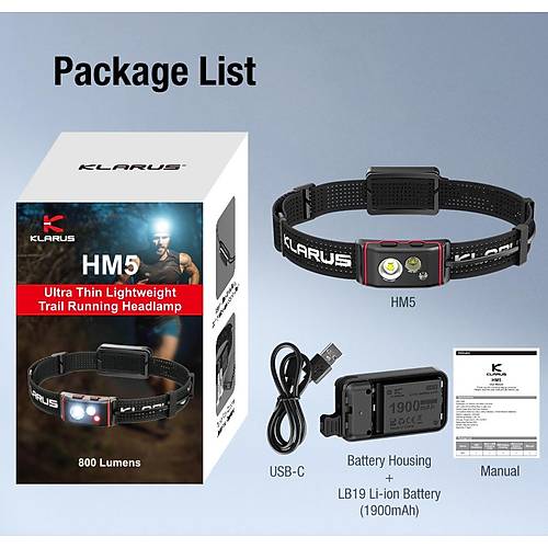 Klarus HM5 V2 1900 MAh Kafa Feneri