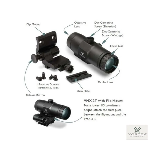 Vortex VMX-3T 3x Magnifier Flip Mount B�y�te�