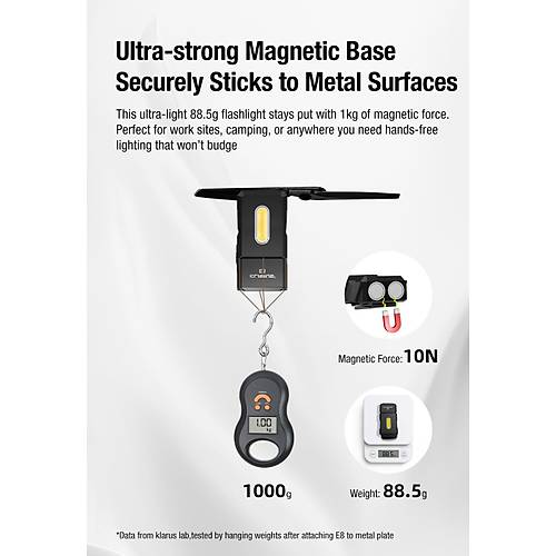 KLARUS E8 Dual-Light EDC El Feneri 1000 lmen