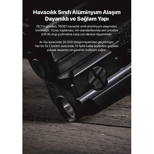 Klarus GL1 Mikro USB arjl Kompakt Taktik Tabanca Feneri