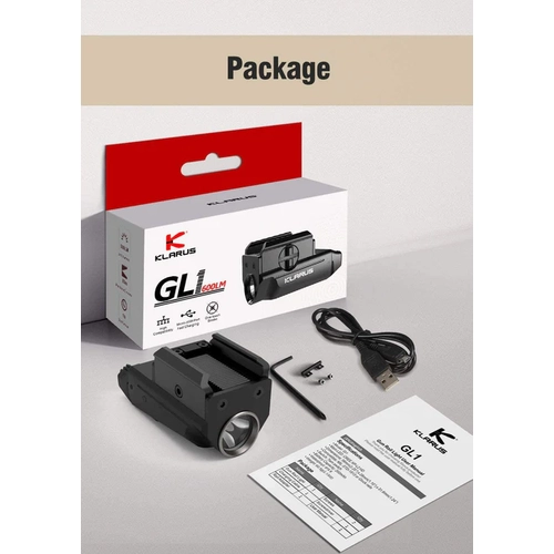 Klarus GL1 Mikro USB arjl Kompakt Taktik Tabanca Feneri