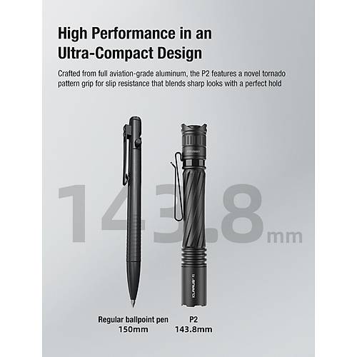 KLARUS P2 1000 Lmen Kalem Tipi EDC Taktik Fener