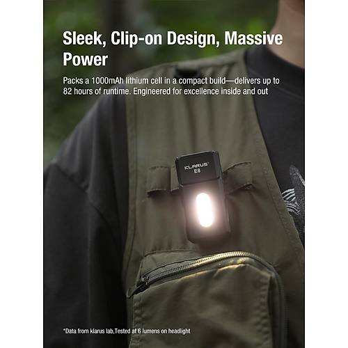KLARUS E8 Dual-Light EDC El Feneri 1000 lmen