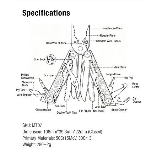KLARUS EDC Multitool MT07 20 Fonksiyonlu