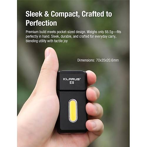KLARUS E8 Dual-Light EDC El Feneri 1000 lmen