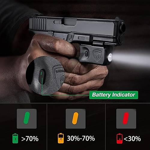 WARRIORLAND SL-1 Mini Pistol Light + Kydex Holster (150 Lumen)  Glock 17/19/21/22 Gen 3?5 & G23/32 Gen?4 Uyumlu