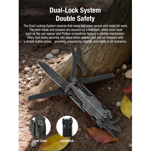 Klarus Horizon MT07 Black Stonewash 20 Fonksiyonlu Multi-Tool (K�l�fl�)