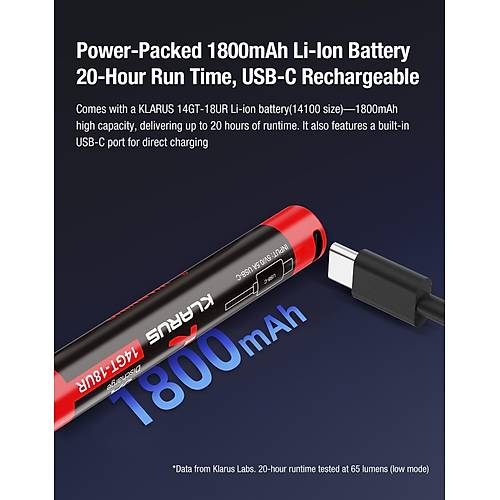 KLARUS P2 1000 Lmen Kalem Tipi EDC Taktik Fener