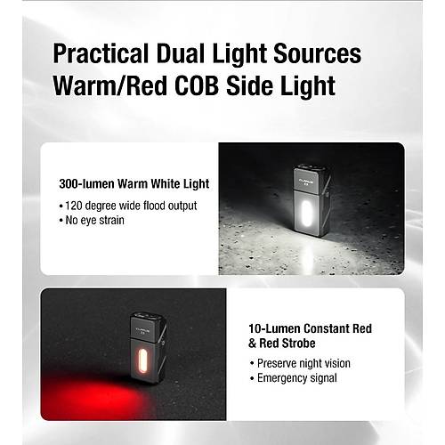 KLARUS E8 Dual-Light EDC El Feneri 1000 lmen