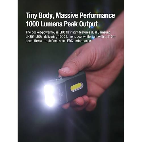 KLARUS E8 Dual-Light EDC El Feneri 1000 lmen