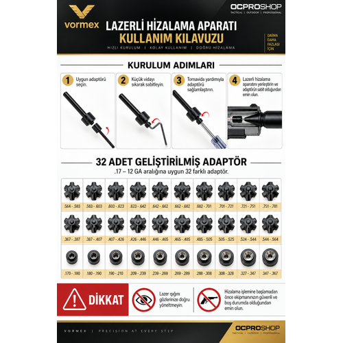 Vormex S�f�rlama Lazer Seti (Multi-Cal BoreSight - T�m Kalibreler)