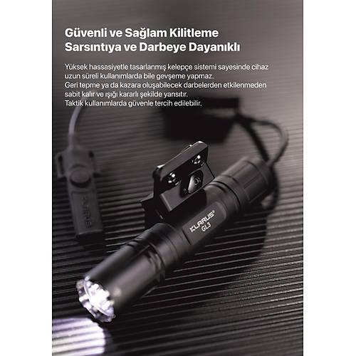 KLARUS GL3 Klarus GL3 USB-C arj Edilebilir LED Taktik Tfek Feneri