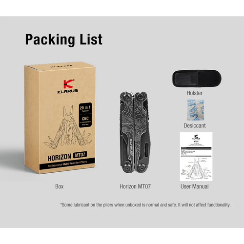 Klarus Horizon MT07 Black Stonewash 20 Fonksiyonlu Multi-Tool (K�l�fl�)