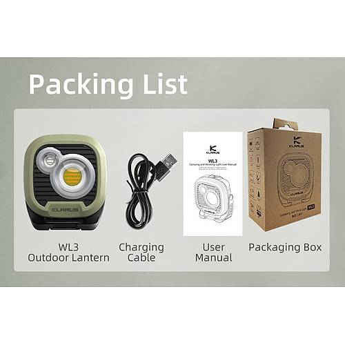 KLARUS WL3 arjl Kamp ve alma Lambas