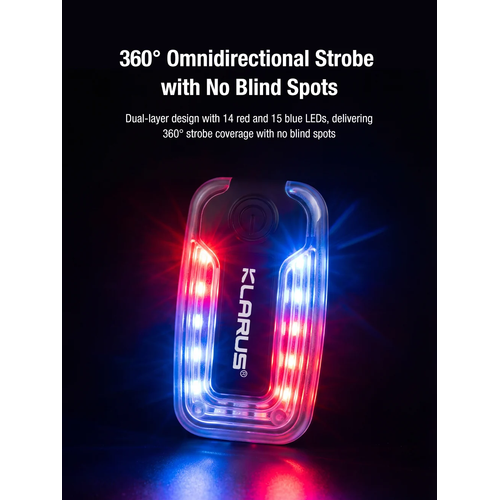 Klarus WL6 360� K�rm�z�/Mavi Strobe �kaz ve Omuz Lambas� � Dokunmatik Kontrol