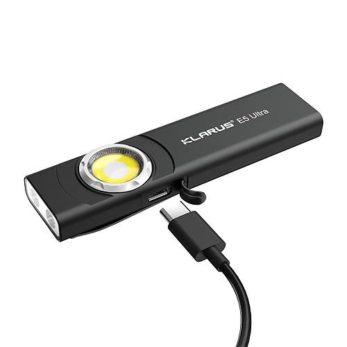 Klarus E5 Ultra - Ultra �nce, Manyetik, �arjl� EDC El Feneri (800 L�men)
