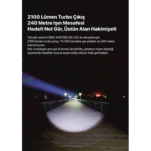 KLARUS GL3 Klarus GL3 USB-C arj Edilebilir LED Taktik Tfek Feneri